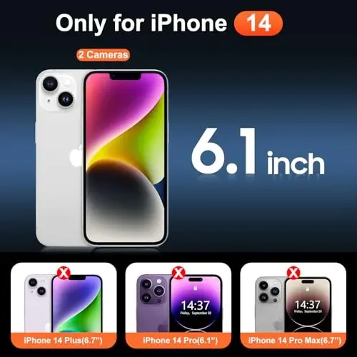 Temdan iPhone 14 uchun g'ilof, Magsafe bilan mos, sarg'ayishga qarshi, harbiy darajadagi himoya, zarbaga chidamli ingichka magnitli telefon g'ilofi, shaffof - TEMDAN (1)