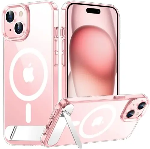 Temdan Magnetic Compatible with iPhone 15 Case, [Built-in Invisible Kickstand][Compatible with MagSafe] [Military Grade Shockproof] Slim Thin Phone Case for iPhone 15 6.1