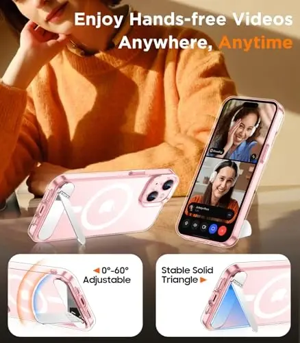 Temdan Magnetic Compatible with iPhone 15 Case, [Built-in Invisible Kickstand][Compatible with MagSafe] [Military Grade Shockproof] Slim Thin Phone Case for iPhone 15 6.1