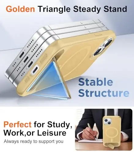 Temdan Magnetic Compatible with iPhone 15 Plus Case & iPhone 14 Plus Case, [Built-in Invisible Kickstand][Compatible with MagSafe][Military Grade Shockproof] Slim Translucent Matte Phone Case 6.7