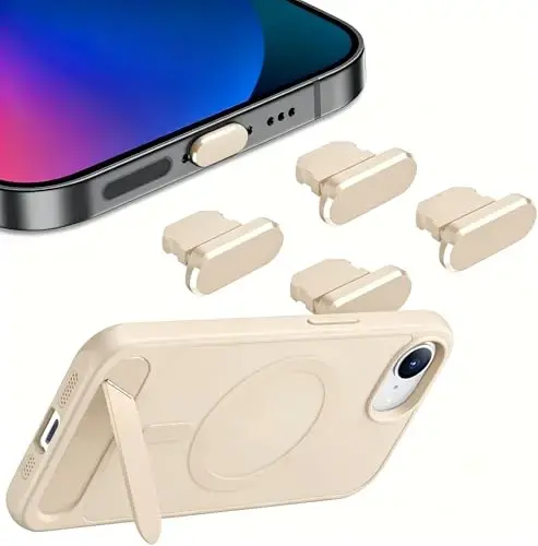 Temdan Compatible with iPhone 15 Pro Case Case with Port Anti Dust Cove Light Brown 