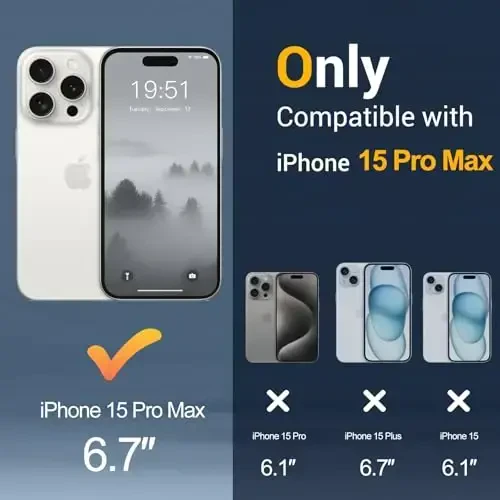 Temdan iPhone 15 Pro Max uchun g'ilof, Magsafe bilan mos, sarg'ayishga qarshi, harbiy darajadagi himoya, zarbaga chidamli ingichka magnitli telefon g'ilofi, kulrang - 2