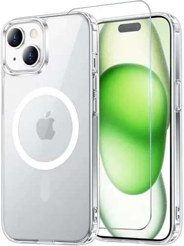 Temdan iPhone 15 учун ҳолат, шаффоф, [Magsafe билан уйғун][Сариққа қарши][Ҳарбий даражада ҳимоя] iPhone 15 учун зарба бардош берувчи нозик телефон ҳолати, шаффоф - 3