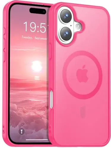 Temdan for iPhone 16 Case, Compatible with Magsafe, Anti-Yellowing, Military-Grade Protection, Shockproof Slim Magnetic Phone Case Cover, Rose - 1