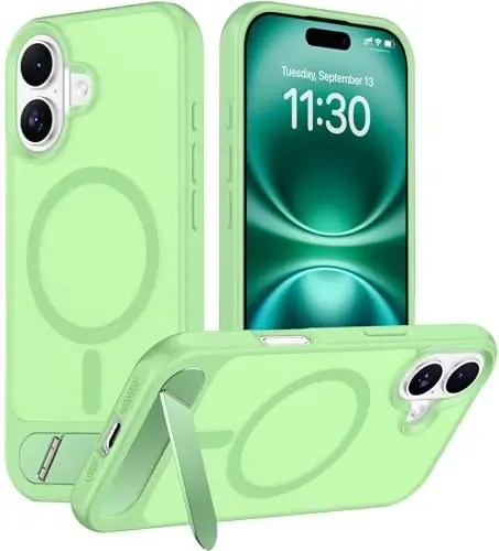 Temdan Magnetic Compatible with iPhone 16 Plus Case, [Built-in Invisible Kickstand][Compatible with MagSafe][Military Grade Shockproof] Slim Translucent Matte Phone Case for iPhone 16 Plus 6.7