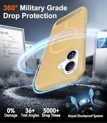 Temdan Magnetic Compatible with iPhone 16 Plus Case, [Built-in Invisible Kickstand][Compatible with MagSafe][Military Grade Shockproof] Slim Translucent Matte Phone Case for iPhone 16 Plus 6.7