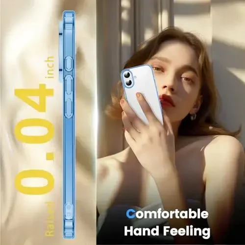 Temdan for iPhone 16 Plus Case Clear, Compatible with Magsafe, Anti-Yellowing, Military-Grade Protection, Shockproof Slim Magnetic Phone Case Cover, Clear Blue - 6
