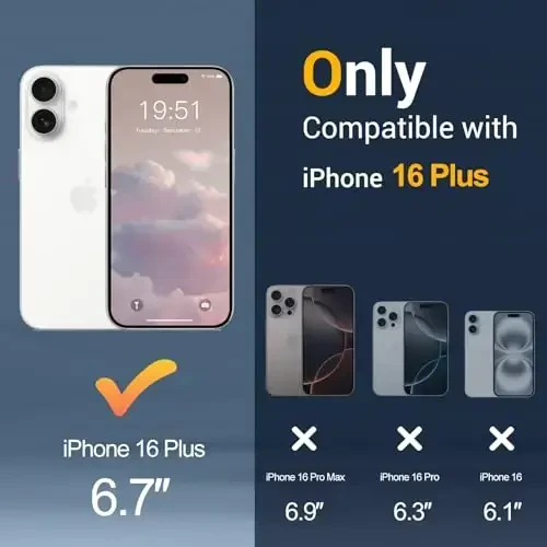 Temdan iPhone 16 Plus uchun g'ilof, Magsafe bilan mos, sarg'ayishga qarshi, harbiy darajadagi himoya, zarbaga chidamli ingichka magnitli telefon g'ilof qopqog'i, och pushti - TEMDAN (1)