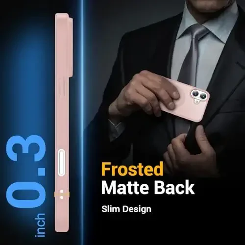 Temdan iPhone 16 Plus uchun g'ilof, Magsafe bilan mos, sarg'ayishga qarshi, harbiy darajadagi himoya, zarbaga chidamli ingichka magnitli telefon g'ilof qopqog'i, och pushti - 5