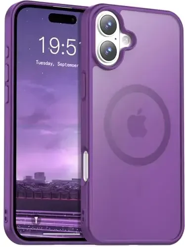 Temdan iPhone 16 Plus uchun g'ilof, Magsafe bilan mos, sarg'ayishga qarshi, harbiy darajadagi himoya, zarbga chidamli ingichka magnitli telefon g'ilofi, to'q binafsha - TEMDAN