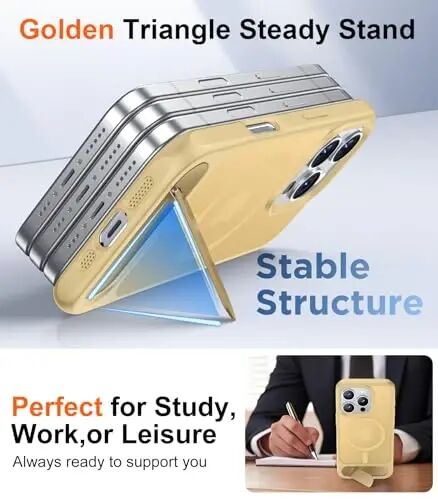 Temdan Compatible with iPhone 16 Pro Case Screen Magnifier -Light Brown - 5