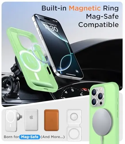 Temdan Magnetic Compatible with iPhone 16 Pro Max Case, [Built-in Invisible Kickstand][Compatible with MagSafe][Military Grade Shockproof] Slim Translucent Matte Phone Case for iPhone 16 Pro Max 6.9