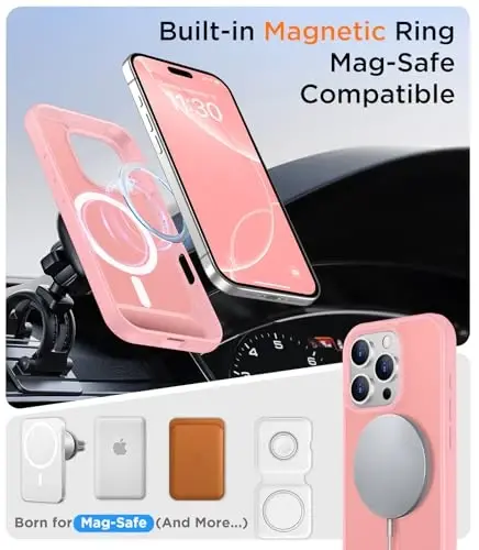 Temdan Magnetic Compatible with iPhone 16 Pro Max Case, [Built-in Invisible Kickstand][Compatible with MagSafe] [Military Grade Shockproof] Slim Translucent Matte Phone Case for iPhone 16 Pro Max 6.9