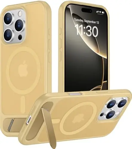 Temdan Magnetic Compatible with iPhone 16 Pro Max Case, [Built-in Invisible Kickstand][Compatible with MagSafe][Military Grade Shockproof] Slim Translucent Matte Phone Case for iPhone 16 Pro Max 6.9