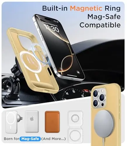 Temdan Magnetic Compatible with iPhone 16 Pro Max Case, [Built-in Invisible Kickstand][Compatible with MagSafe][Military Grade Shockproof] Slim Translucent Matte Phone Case for iPhone 16 Pro Max 6.9
