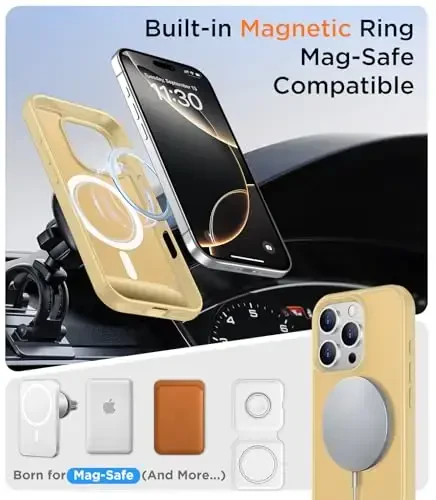 Temdan Magnetic Compatible with iPhone 16 Pro Max Case, [Built-in Invisible Kickstand][Compatible with MagSafe][Military Grade Shockproof] Slim Translucent Matte Phone Case for iPhone 16 Pro Max 6.9
