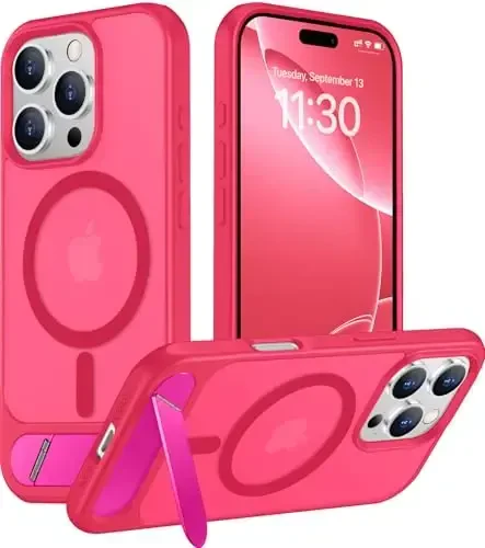 Temdan Magnetic Compatible with iPhone 16 Pro Max Case, [Built-in Invisible Kickstand][Compatible with MagSafe][Military Grade Shockproof] Slim Translucent Matte Phone Case for iPhone 16 Pro Max 6.9