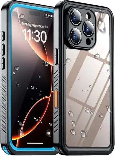 Temdan Compatible with iPhone 16 Pro Max Case Waterproof, Built-in Screen & Camera Protector IP68 Underwater Full Body 16FT Military Dropproof Shockproof Phone Case 6.9