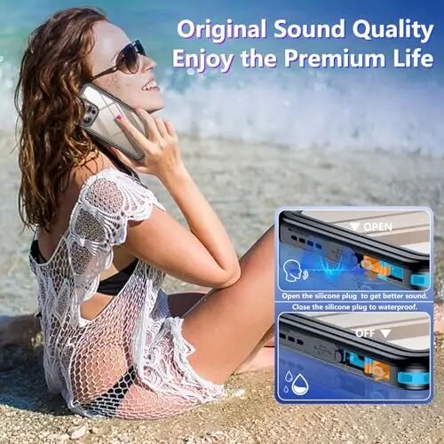 Temdan Compatible with iPhone 16 Pro Max Case Waterproof, Built-in Screen & Camera Protector IP68 Underwater Full Body 16FT Military Dropproof Shockproof Phone Case 6.9