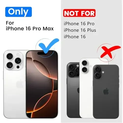 Temdan iPhone 16 Pro Max uchun g‘ilof, Magsafe bilan mos, sarg‘ayishga qarshi, harbiy darajadagi himoya, zarbaga chidamli ingichka magnitli telefon g‘ilofi, shaffof 