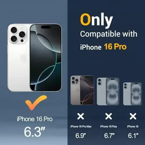 Temdan iPhone 16 Pro uchun g'ilof, Magsafe bilan mos, sarg'ayishga qarshi, harbiy darajadagi himoya, zarbga chidamli ingichka magnitli telefon g'ilofi, to'q binafsha - TEMDAN (1)