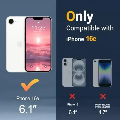 Temdan iPhone 16e g'ilofi uchun, Magsafe bilan mos, sarg'ayishga qarshi, harbiy darajadagi himoya, zarbga chidamli ingichka magnit telefon g'ilofi, och qizil - TEMDAN (1)