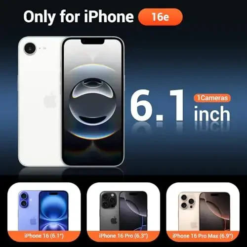 Temdan for iPhone 16e Case Clear with Screen Protector, Compatible with Magsafe, Anti-Yellowing, Military-Grade Protection, Shockproof Slim Magnetic Phone Case Cover, Transparent - TEMDAN