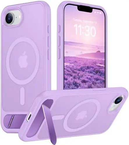 Temdan Magnetic Compatible with SE4 Case, [Built-in Invisible Kickstand][Military Grade Shockproof] Slim Translucent Matte Phone Case 