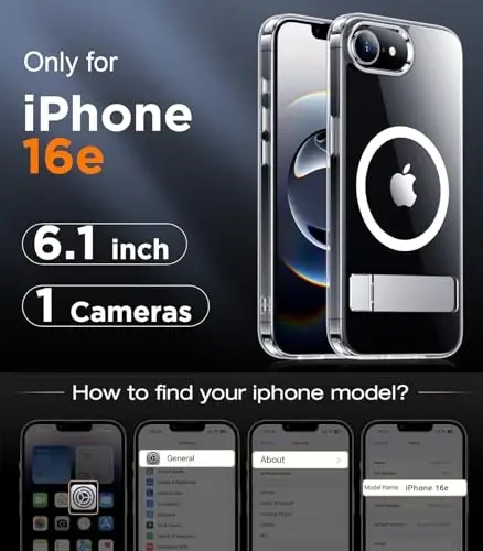 Temdan Magnetic Compatible with SE4 Case, [Built-in Invisible Kickstand][Military Grade Shockproof] Slim Thin Phone Case - 2