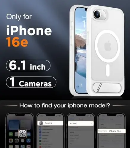 Temdan Magnetic Compatible with SE4 Case, [Built-in Invisible Kickstand][Military Grade Shockproof] Slim Translucent Matte Phone Case - TEMDAN (1)