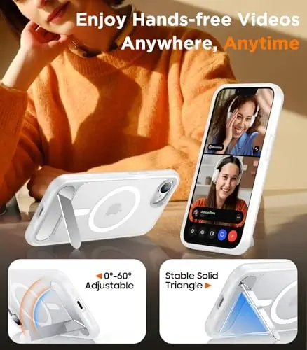 Temdan Magnetic Compatible with SE4 Case, [Built-in Invisible Kickstand][Military Grade Shockproof] Slim Translucent Matte Phone Case - 3