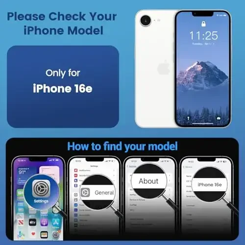 Temdan iPhone 16e uchun g'ilof, Magsafe bilan mos, sarg'ayishga qarshi, harbiy darajadagi himoya, zarbga chidamli ingichka magnit telefon g'ilofi, tiniq ko'k - 2