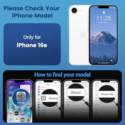 Temdan iPhone 16e uchun g'ilof, Magsafe bilan mos, sarg'ayishga qarshi, harbiy darajadagi himoya, zarbga chidamli ingichka magnit telefon g'ilofi, toza ko'k - 2