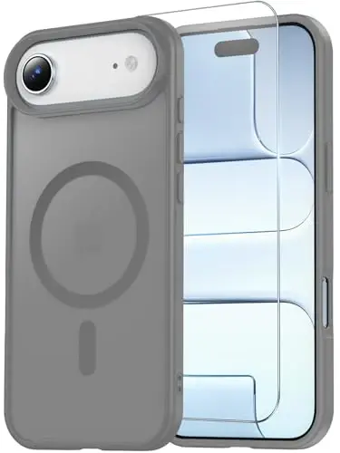 Temdan iPhone 17 Air Kılıf ve Ekran Koruyucu, Magsafe Uyumlu, Sararma Karşıtı, Askeri Sınıf Koruma, Darbeye Dayanıklı İnce Manyetik Telefon Kılıfı, Titanyum Gri - 1