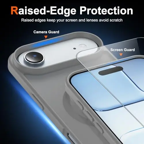 Temdan iPhone 17 Air Kılıf ve Ekran Koruyucu, Magsafe Uyumlu, Sararma Karşıtı, Askeri Sınıf Koruma, Darbeye Dayanıklı İnce Manyetik Telefon Kılıfı, Titanyum Gri - 5