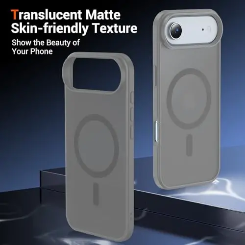 Temdan iPhone 17 Air Kılıf ve Ekran Koruyucu, Magsafe Uyumlu, Sararma Karşıtı, Askeri Sınıf Koruma, Darbeye Dayanıklı İnce Manyetik Telefon Kılıfı, Titanyum Gri - 6
