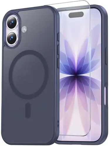 Temdan iPhone 17 Kılıf Ekran Koruyuculu, Magsafe Uyumlu, Sararma Karşıtı, Askeri Sınıf Koruma, Darbeye Dayanıklı İnce Manyetik Telefon Kılıfı Kapağı, Koyu Mor - 1