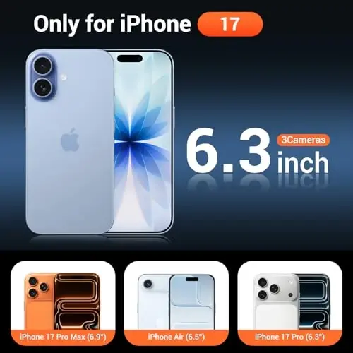 Temdan iPhone 17 Kılıf Ekran Koruyuculu, Magsafe Uyumlu, Sararmaya Karşı Dirençli, Askeri Düzeyde Koruma, Darbeye Dayanıklı İnce Manyetik Telefon Kılıfı Kapağı, Koyu Mavi - 2