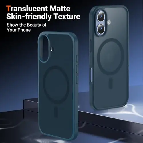 Temdan iPhone 17 Kılıf Ekran Koruyuculu, Magsafe Uyumlu, Sararmaya Karşı Dirençli, Askeri Düzeyde Koruma, Darbeye Dayanıklı İnce Manyetik Telefon Kılıfı Kapağı, Koyu Mavi - 6