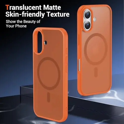 Temdan iPhone 17 Kılıf ve Ekran Koruyucu, Magsafe Uyumlu, Sararmaya Karşı Dirençli, Askeri Düzeyde Koruma, Darbeye Dayanıklı İnce Manyetik Telefon Kılıfı Kapağı, Turuncu - 6
