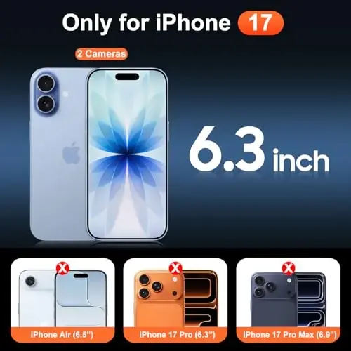 Temdan for iPhone 17 Case Clear with Screen Protector, Compatible with Magsafe, Anti-Yellowing, Military-Grade Protection, Shockproof Slim Magnetic Phone Case Cover, Transparent - 2