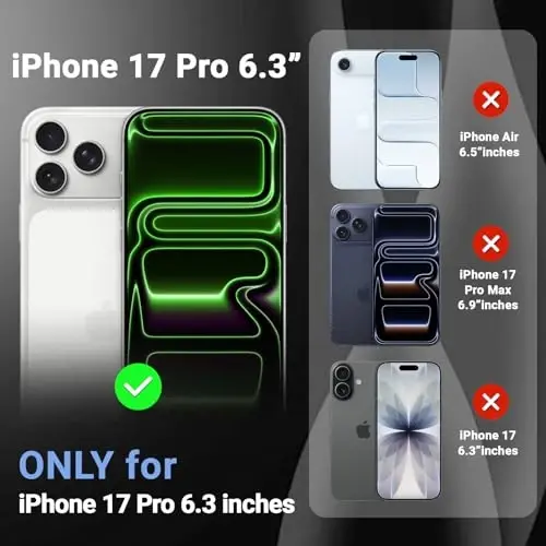 Temdan iPhone 17 Pro Kılıfı, Ekran Koruyuculu Şeffaf, Magsafe Uyumlu, Sararmaya Karşı Dirençli, Askeri Düzeyde Koruma, Darbeye Dayanıklı İnce Manyetik Telefon Kılıfı Kapağı, Yeşil - 2