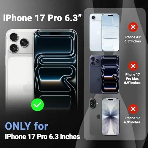 Temdan for iPhone 17 Pro Case Clear with Screen Protector, Compatible with Magsafe, Anti-Yellowing, Military-Grade Protection, Shockproof Slim Magnetic Phone Case Cover, Blue - 2