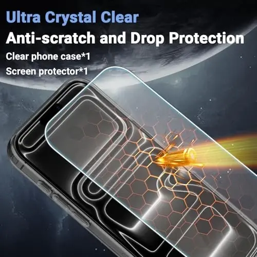 Temdan iPhone 17 Pro Max Kılıf, Ekran Koruyuculu Şeffaf, Magsafe Uyumlu, Sararma Karşıtı, Askeri Sınıf Koruma, Darbeye Dayanıklı İnce Manyetik Telefon Kılıfı Kapağı, Siyah - 5