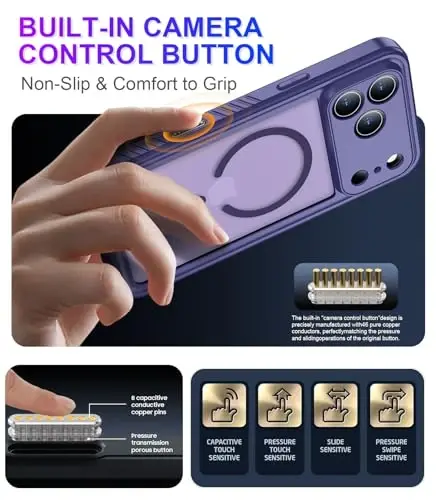 Temdan iPhone 17 Pro Max Uyumlu Kılıf, Su Geçirmez Yerleşik Ekran ve Kamera Koruyucu IP68 Sualtı Tam Vücut Askeri Düşmeye Dayanıklı Yarı Saydam Mat Telefon Kılıfı 6.9