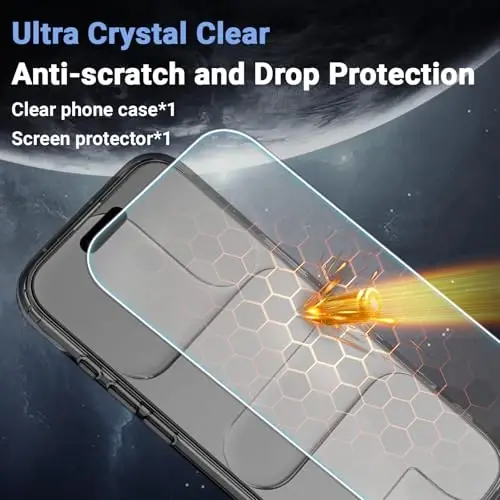 Temdan iPhone Air Kılıf, Ekran Koruyuculu Şeffaf, Magsafe Uyumlu, Sararmaya Karşı Dirençli, Askeri Sınıf Koruma, Darbeye Dayanıklı İnce Manyetik Telefon Kılıfı, Siyah - 5