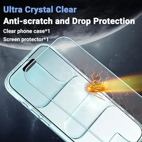 Temdan for iPhone Air Case Clear with Screen Protector, Compatible with Magsafe, Anti-Yellowing, Military-Grade Protection, Shockproof Slim Magnetic Phone Case Cover, Blue - 5