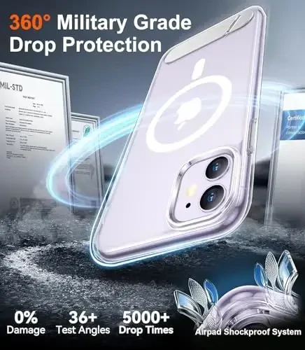 Temdan Magnetic Compatible with iPhone 11 Case, [Built-in Invisible Kickstand][Compatible with MagSafe] [Military Grade Shockproof] Slim Thin Phone Case for iPhone 11 6.1