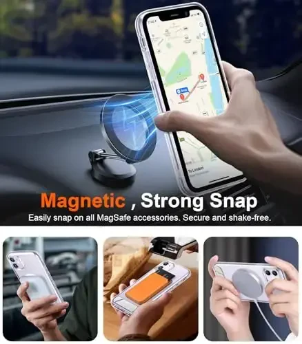 Temdan Magnetic Compatible with iPhone 11 Case, [Built-in Invisible Kickstand][Compatible with MagSafe] [Military Grade Shockproof] Slim Thin Phone Case for iPhone 11 6.1