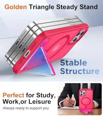 Temdan Magnetic Compatible with iPhone 12 Pro Max Case, [Built-in Invisible Kickstand][Compatible with MagSafe][Military Grade Shockproof] Slim Translucent Matte Phone Case for iPhone 12 Pro Max 6.7